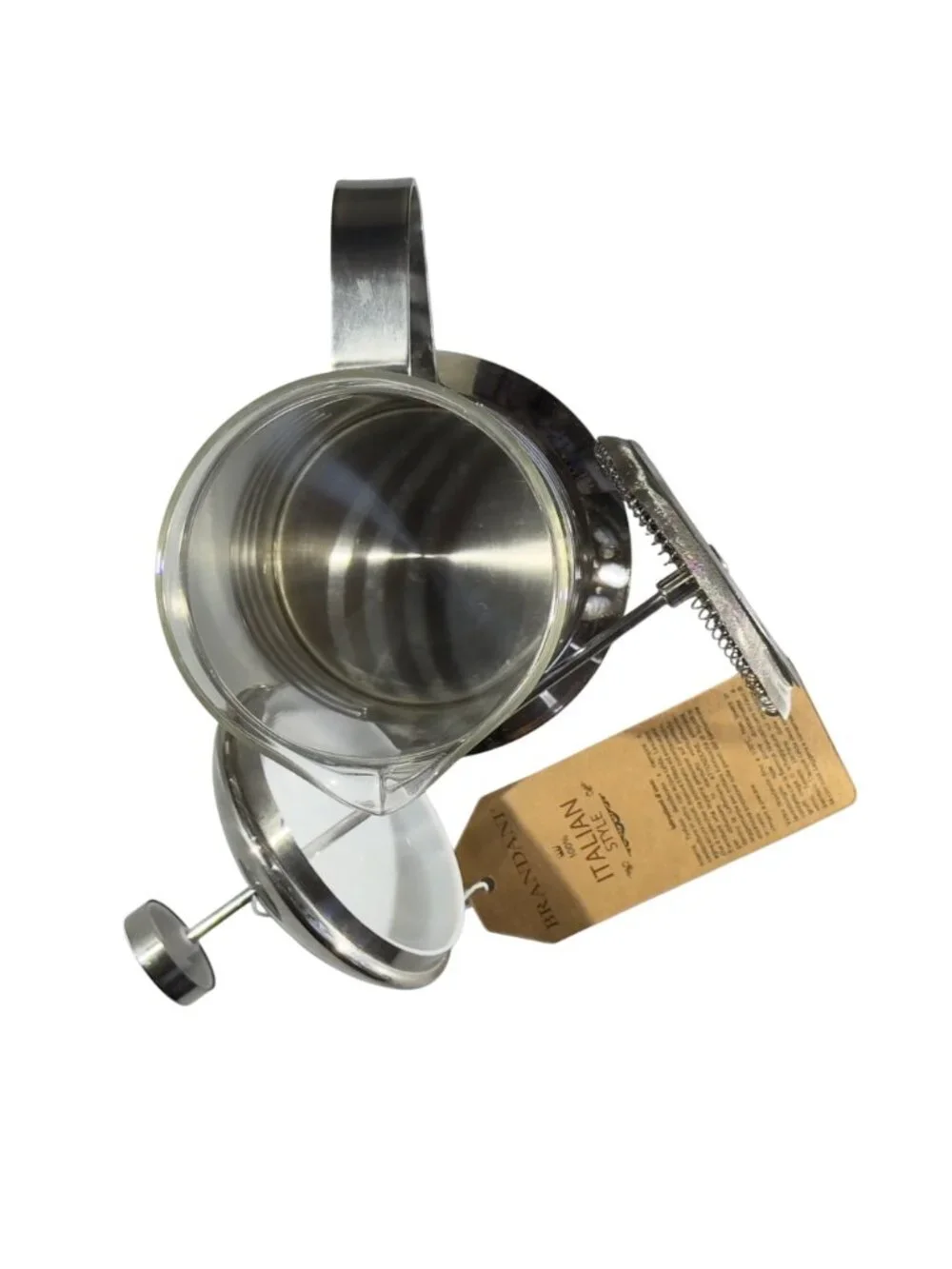 Brandani Italian Style Stainless Steel & Glass French Press Coffee Maker